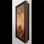 Skull Mask - Flame Painted And Inked Copper Wall Art. Framed 3 small