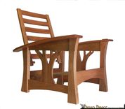 Arbor Bow Arm Morris Chair With Celtic Knot Fabric 2 small