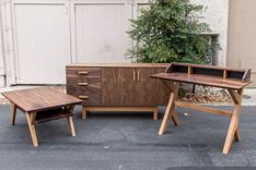 Ranchwood: Modern Walnut + Alder Writing Desk 4 small