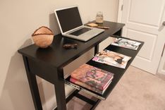 Tall Computer Desk With Sliding Tray 2 small