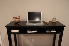 Tall Computer Desk With Sliding Tray 5 small