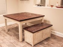 Rustic Farmhouse Table And Storage Bench 2 small