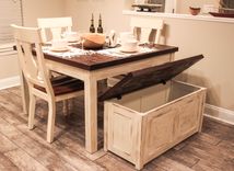 Rustic Farmhouse Table And Storage Bench 3 small