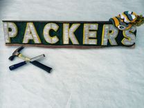 Packers Hand Carved/Painted Signs 1 small