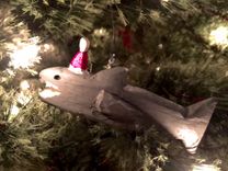 Hand Carved Christmas Ornaments 4 small