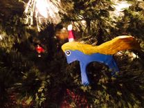 Hand Carved Christmas Ornaments 2 small