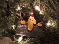 Hand Carved Christmas Ornaments 3 small