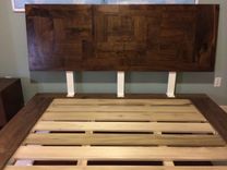 Walnut And Steel Platform Bed 4 small