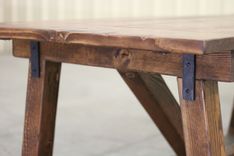 Rustic Farmhouse Table & Bench -- Solid Wood, Handmade 4 small