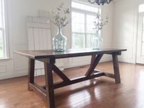 Rustic Farmhouse Table -- Solid Wood, Handmade 1 small