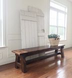 Rustic Farmhouse Table & Bench -- Solid Wood, Handmade 5 small