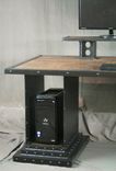 Industrial Style Desk Bases, Tiered Steel Table Legs, Modern Desk Bases With Open Storage And Rivets 3 small