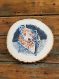 Pet Portrait On Rustic Hardwood Live Edge Wood Slices 4 small