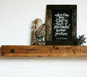 Fireplace Mantel Rustic Beam Design With Antique Washers And Bolts 3 small