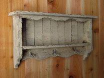 Cream Off-White Vintage Shabby Chic Distressed Handmade Wall Shelf Old Looking 1 small