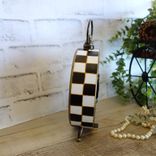 Courtly Clock Hand Painted Checks Decor Checkered Clock 3 small