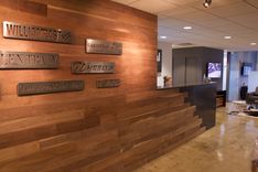 Solid Walnut And Steel Reception Desk 2 small