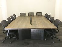 Solid Fumed Oak Conference Table 3 small