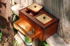 Jewlery Box Made Of: Pommele Sapele, Sapele, Laurel Ash Burl, Wenge, And Cherry 1 small