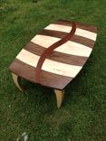 Maple And Walnut Coffee Table With Curved Pomelle Sapele Inlay 1 small
