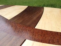 Maple And Walnut Coffee Table With Curved Pomelle Sapele Inlay 3 small