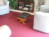 Curved Cherry And Leather Footstool 4 small