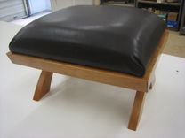 Curved Cherry And Leather Footstool 6 small