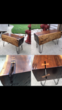 Sold.... Black Walnut Rough Sawn Slab Coffee/End Table 1 small