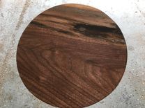 Sold...  Walnut And Wrought Iron Side Table With Acrylic Casting 2 small