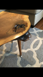 Sold... Solid Black Walnut End Table. Beautiful Knot And Cherry Bowtie Joints With Oil Finish. 2 small