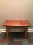 Repurposed Church Pew Bench Inlayed With Brass And Copper 3 small