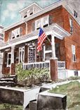 Landscape, House And Lighthouse Watercolor Paintings 1 small