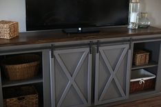Sliding Barn Door Entertainment Center 3 small