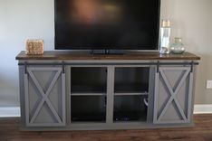 Sliding Barn Door Entertainment Center 6 small
