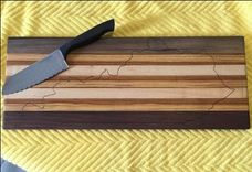 Cutting Board With A Wood-Burned State Outline 1 small