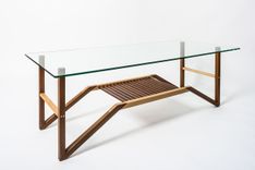 Walnut + Maple Coffee Table With Glass Top 1 small