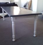 Farmhouse Style Dining Tables With Turned Hardwood Legs 1 small