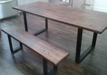 Industrial Style Dining Table And Bench 1 small