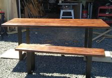 Industrial Style Dining Table And Bench 5 small