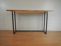 Live Edge Cherry And Steel Mid Century Modern Console Table 3 small