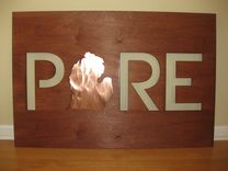 Pure Michigan Birchwood Lasercut Sign With Genuine Swirlbrushed Copper Inlay 4 small