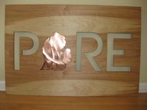 Pure Michigan Birchwood Lasercut Sign With Genuine Swirlbrushed Copper Inlay 2 small