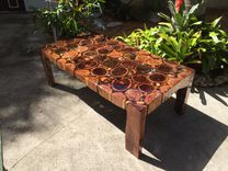 Clear Epoxy Albizia & Tamarind Rounds Coffee Table 1 small