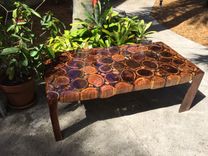 Clear Epoxy Albizia & Tamarind Rounds Coffee Table 3 small