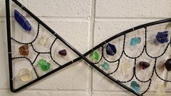 Metal Frame Fish With Sea Glass Scales 6 small