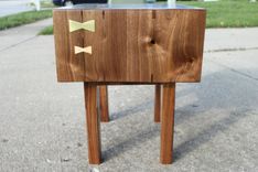 Mid Century Modern Walnut Bedside Nightstand 2 small