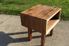 Mid Century Modern Walnut Bedside Nightstand 4 small