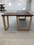 Maple And Walnut Desk With Open Shelving And Repositionable Return 4 small
