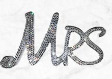 Mr. Mrs. Crystallized Wooden Freestanding Letters Decor Wedding Bling European Crystals Bedazzled 2 small