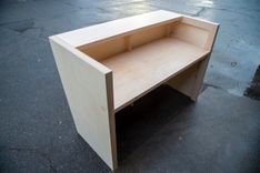 Hybrid Baltic Birch Reception Desk With Carved Logo 5 small